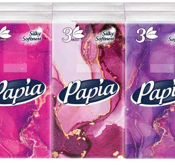 Платочки носовые Papia 3 слоя 10 шт. 