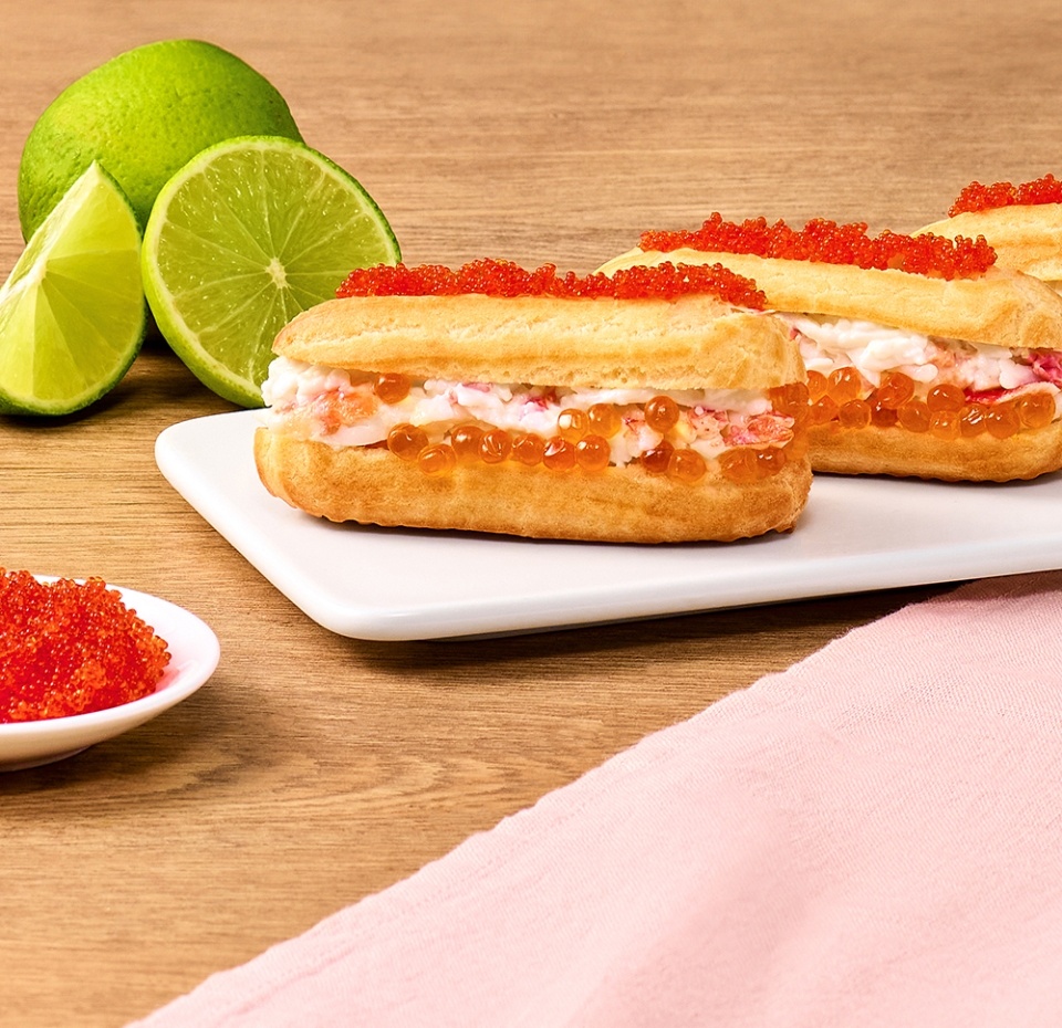 

Эклеры с камчатским крабом и красной икрой Уже Готово, 4 шт. х 47 г, Россия