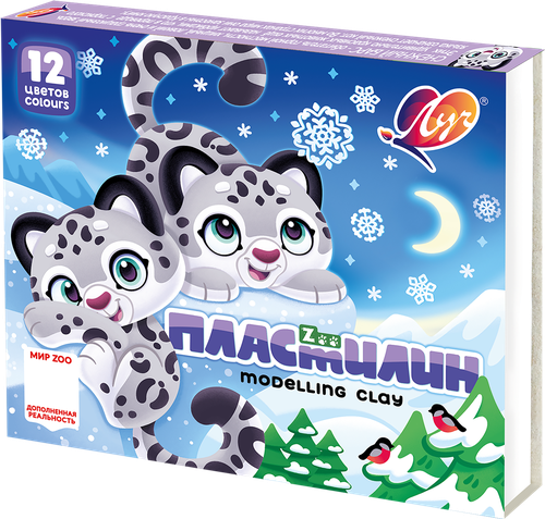 

Пластилин Луч Zoo,12 цветов 228 г