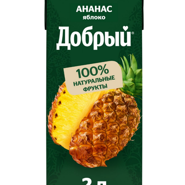 Нектар Добрый Ананас, яблоко 2 л