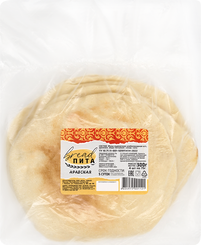 

Пита пшеничная Bread Пита Арабская 4 шт. 300 г