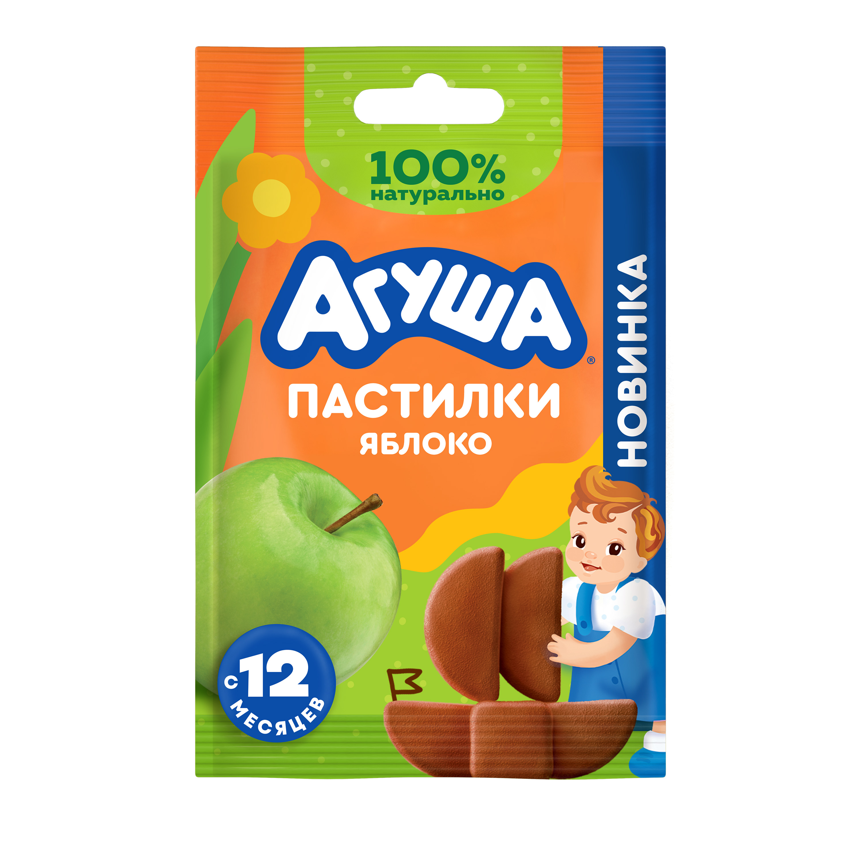 

Пастилки-конструктор Агуша для детей с 12 месяцев яблоко 12 г