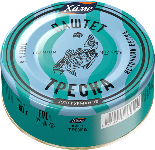 

Паштет Хаме рыбный Треска 80 г