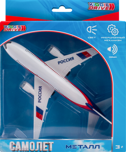 

Самолет Kiddie Drive инерционный пластиковый со звуковыми и световыми эффектами 14.5 см