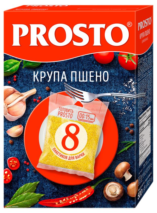 

Пшено Prosto в варочных пакетиках 8 шт. х 62.5 г