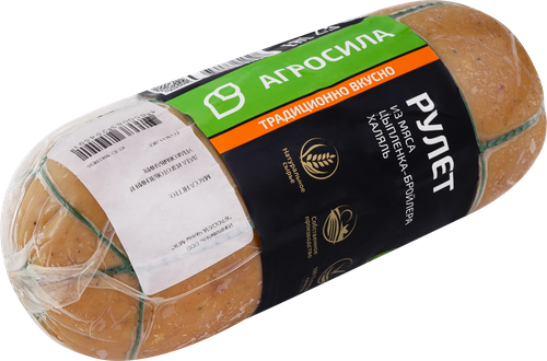 

Рулет из мяса цыпленка-бройлера Агросила запеченный халяль 600 г