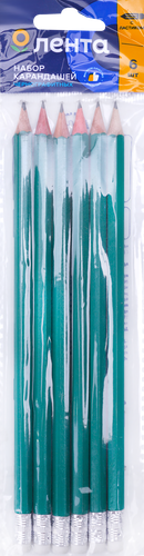 

Набор карандашей чернографитных ЛЕНТА HB, с ластиком, 6шт
