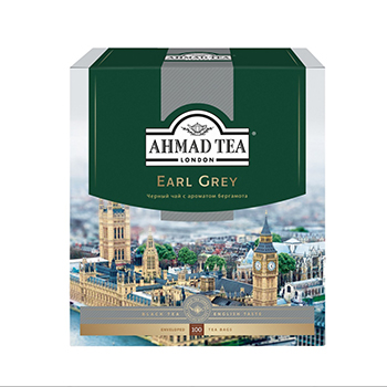 

Чай черный Ahmad Tea Earl Grey с бергамотом 100 пакетиков, 200 г
