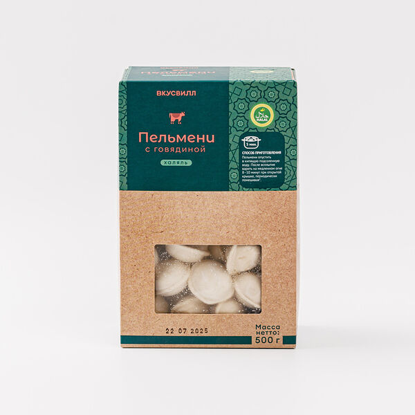 Пельмени ВкусВилл Халяль с говядиной, 500 г