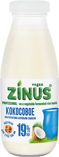 

Продукт на растительном сырье Zinus Vegan Кокосовый 19% ст/бут 0.3 л