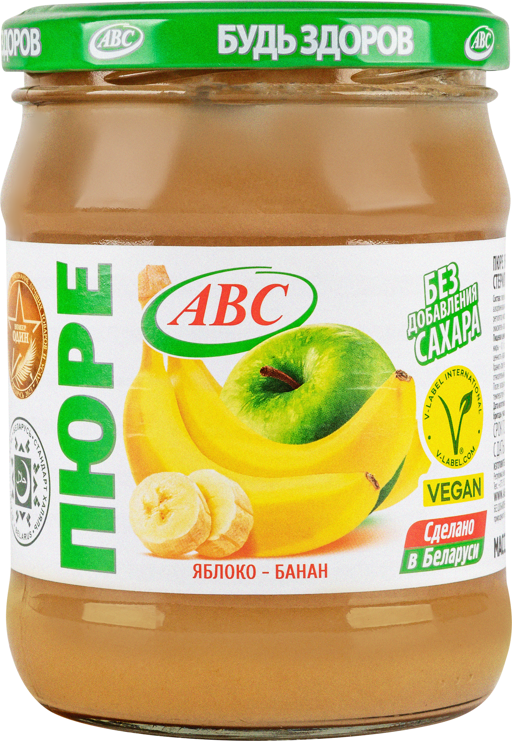 

Пюре фруктовое ABC Будь здоров! яблоко-банан без сахара 450 г