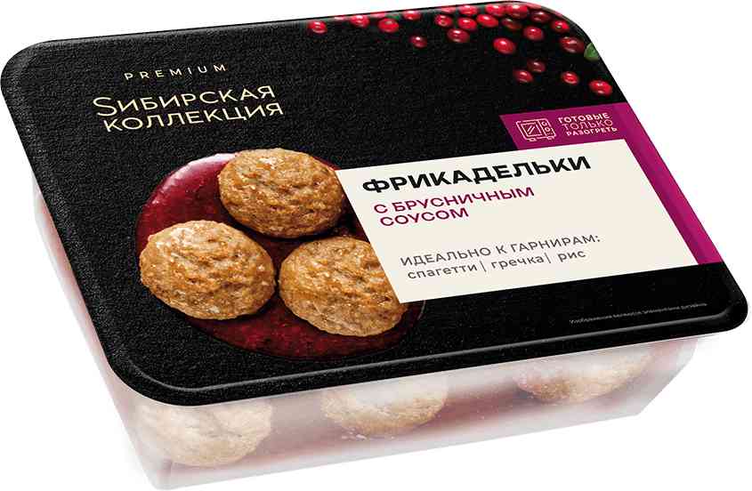 

Фрикадельки Сибирская коллекция с брусничным соусом 300 г