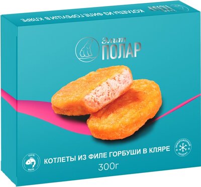 Котлеты Элит Полар из филе горбуши в кляре замороженные 300 г