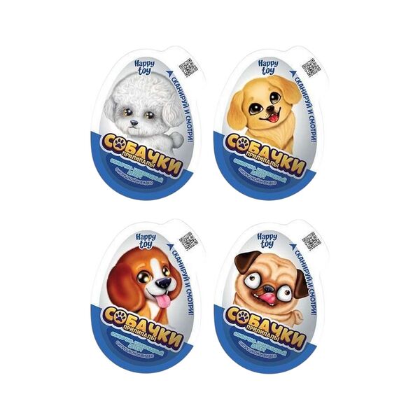 Десерт со слив-шок вкусом с игрушкой в пластик яйце Прилипалы 20г