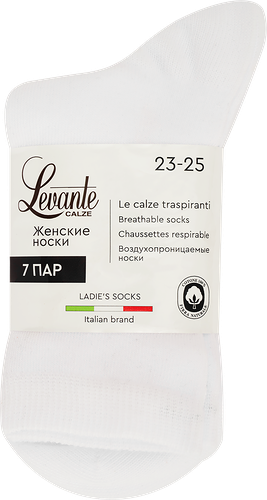 Носки женские Levante р. 23–25, белые, 7 пар