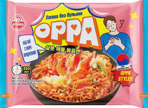 

Лапша быстрого приготовления Ottogi Oppa Pad Thai с морепродуктами 65 г
