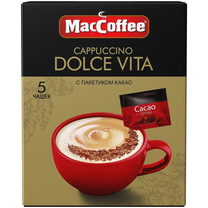 

Напиток кофейный MacCoffee Cappuccino Dolce Vita 5 шт. х 24 г