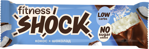 

Батончик протеиновый FitnesShock глазированный Кокос 50 г