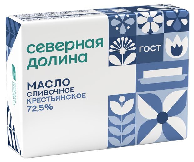 

Масло сливочное Северная Долина Крестьянское 72.5% 180 г