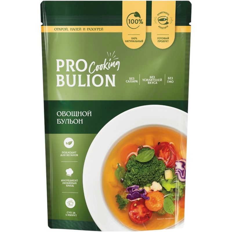 

Бульон ProBulion Cooking овощной замороженный 500 мл