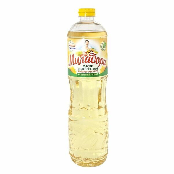 Масло подсолнечное рафинированное, Миладора, 0,9 л