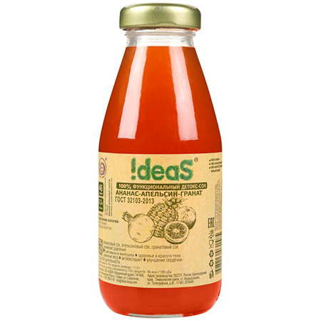 

Детокс-сок !deas Ананас-апельсин-гранат 300 мл