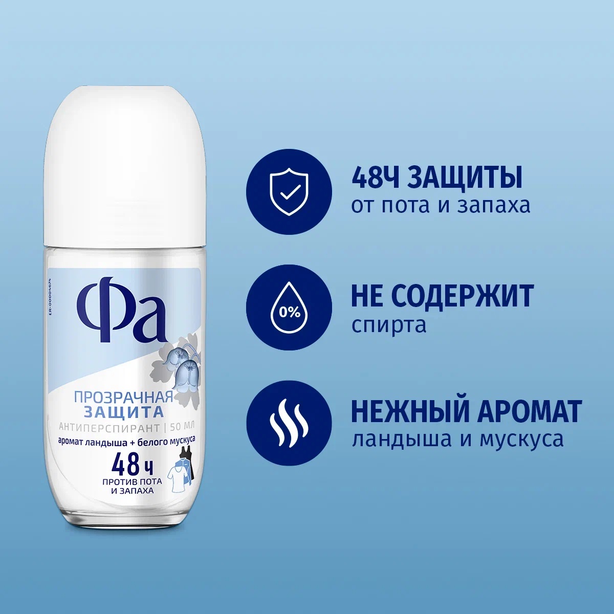 

Дезодорант женский роликовый Фа Прозрачная защита 50 мл