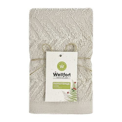 Полотенце махровое Wellfort Fern бежевое 30 х 50 см