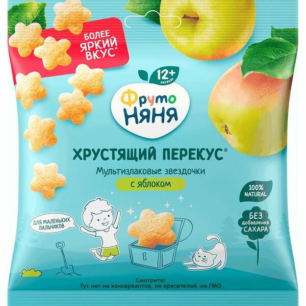 Фрутопаффсы ФрутоНяня с яблоком с 12 месяцев 21 г