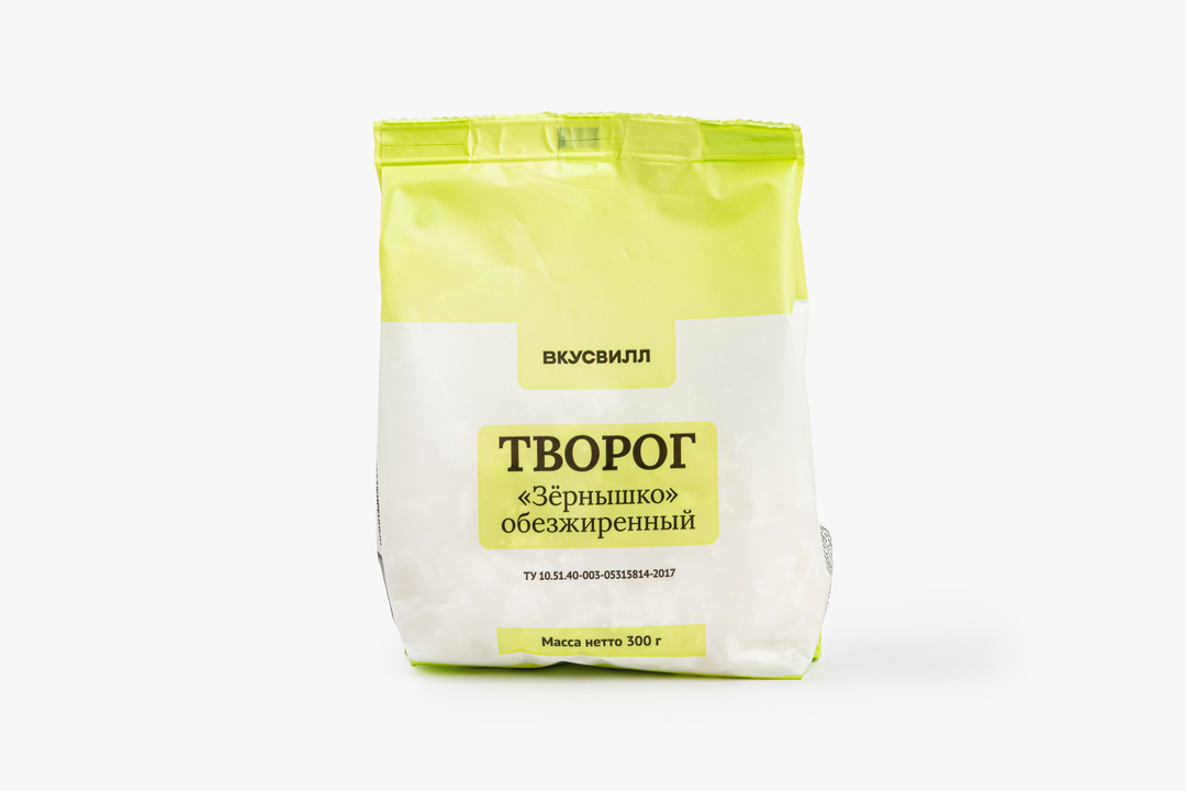 

Творог ВкусВилл Зернышко обезжиренный 300 г