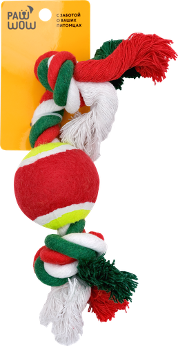 

Игрушка для питомцев Paw Wow Мяч на веревке с узлами
