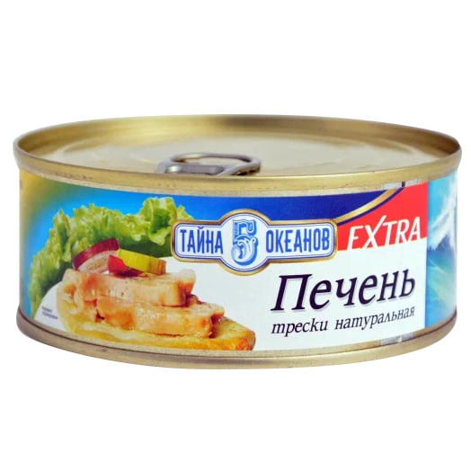 

Печень трески Тайна 5 океанов натуральная 120 г