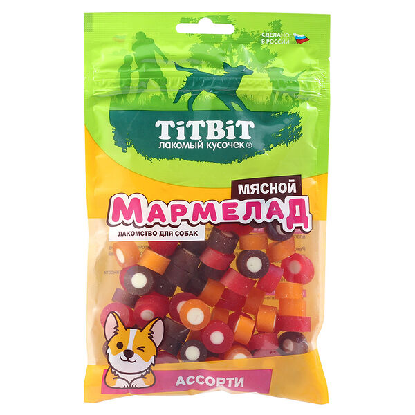 Лакомство Titbit Мармелад мясной ассорти 120 г