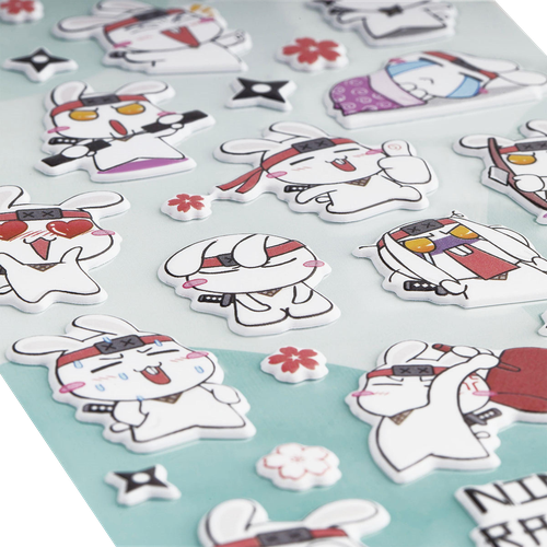 

Наклейки Meshu Ninja Rabbit объемные 10х23 см