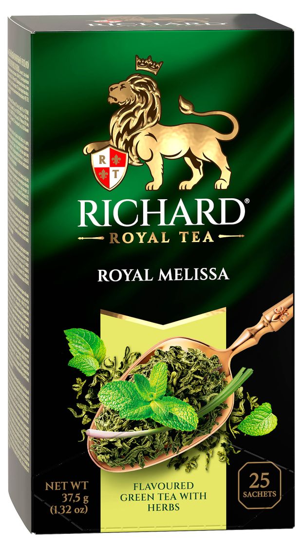 

Чай зеленый Richard Royal Melissa Мелисса, мята и лемонграсс 25 пакетиков 37.5 г