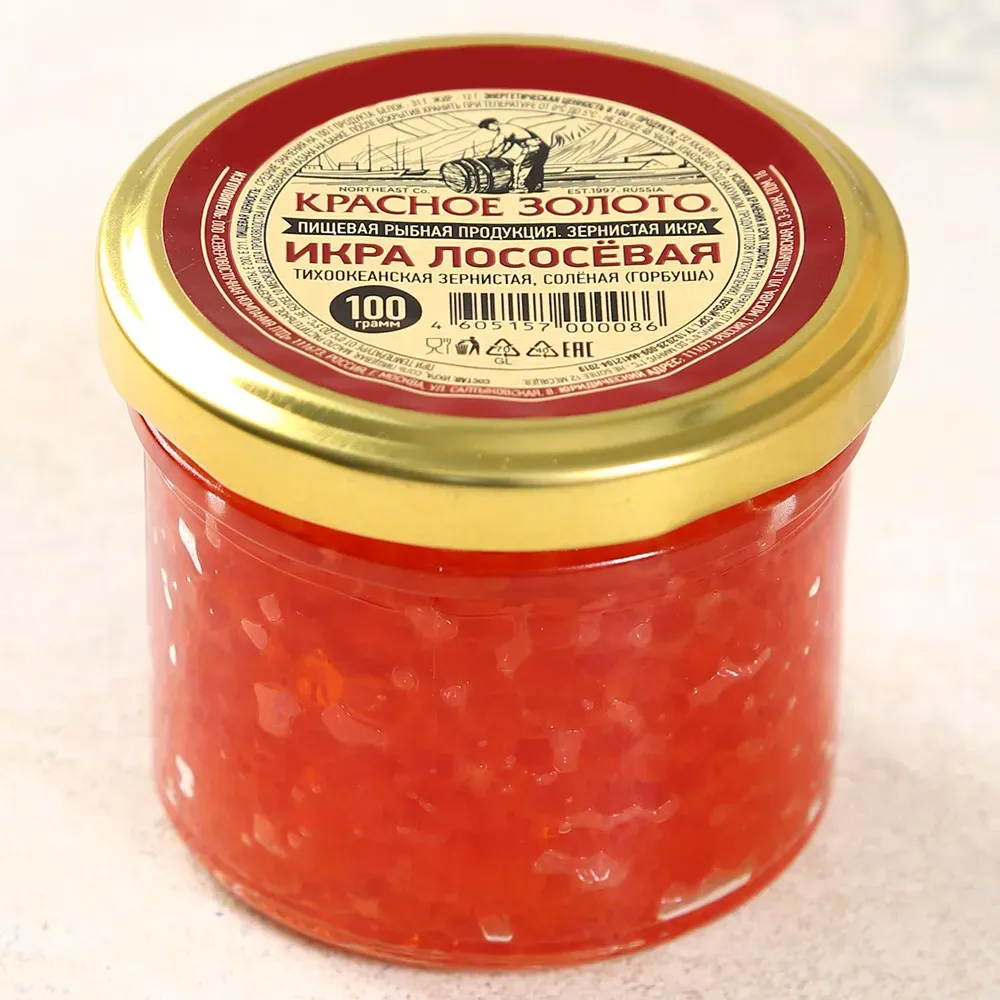 

Икра Красное Золото лососевая горбуша зернистая 100 г