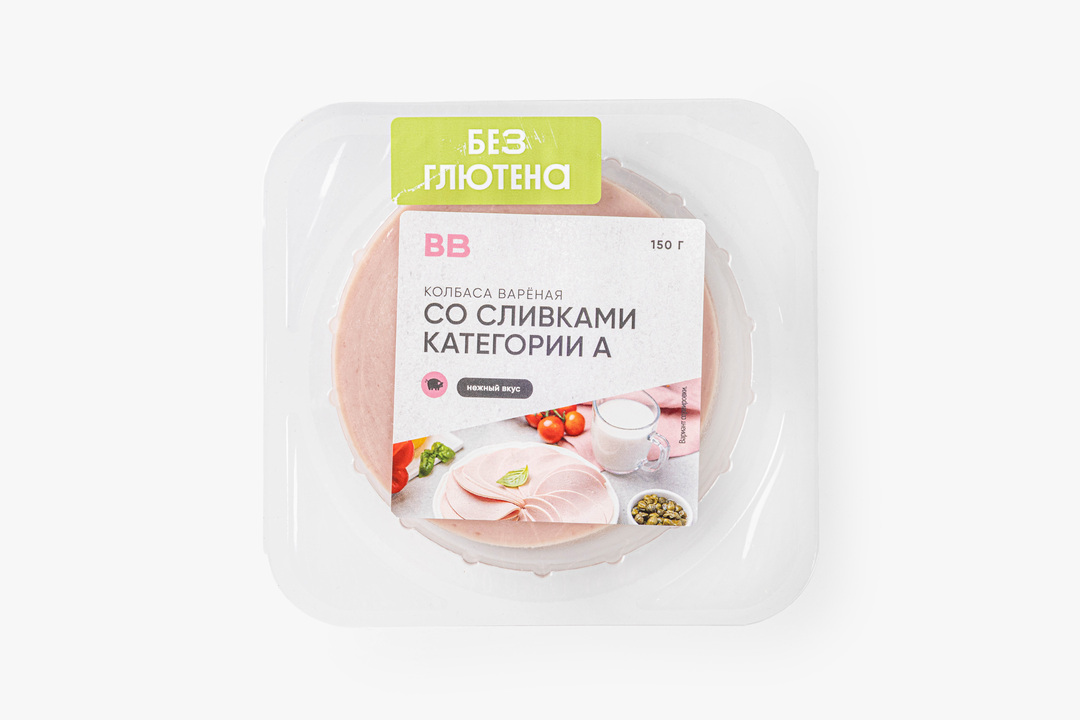 

Колбаса вареная ВкусВилл со сливками категории А, нарезка 150 г