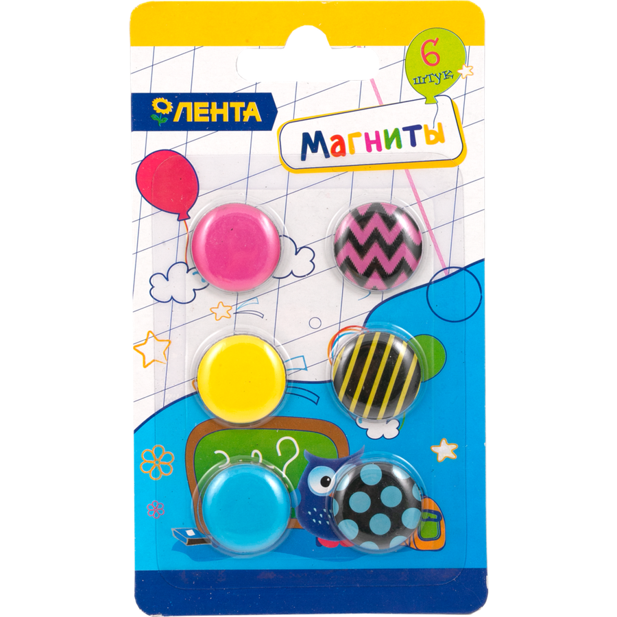 

Набор магнитов Лента 20 мм цветные 6 шт.