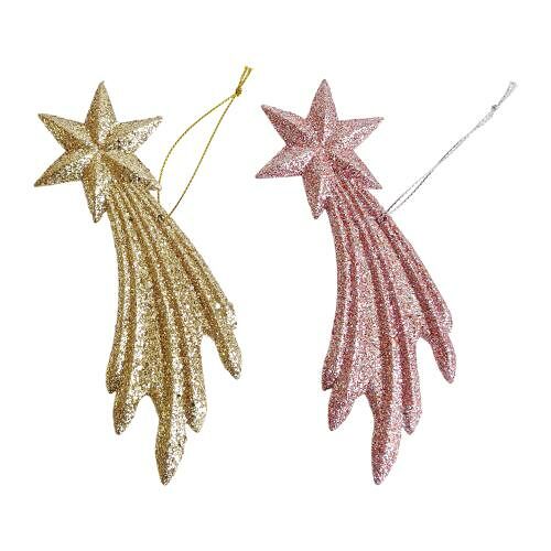 Украшение на елку Падающая звезда пластиковая 16см в ассортименте