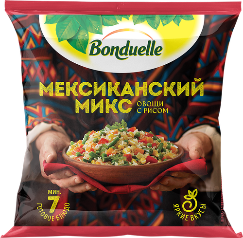 

Смесь Бондюэль Мексиканская для жарки с рисом и шампиньонами свежемороженая 400 г