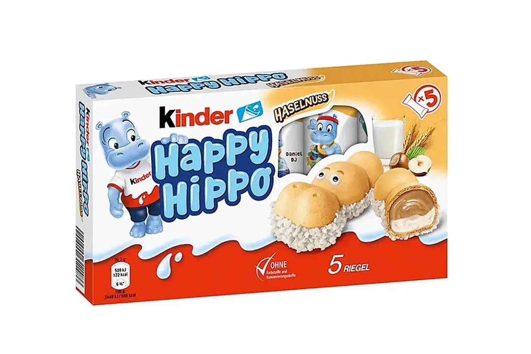 

Батончик Kinder Happy Hippo Hazulnut Лесной орех 20.7 г х 5 шт