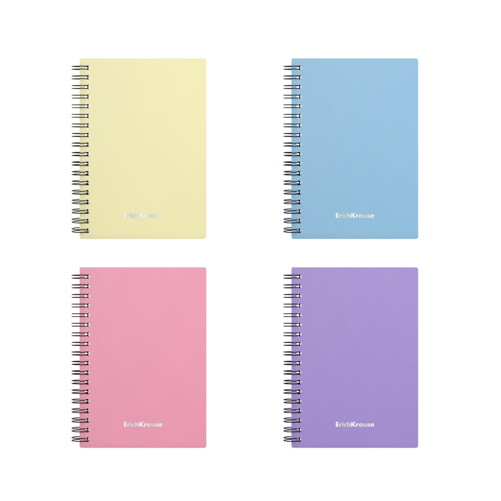 

Тетрадь общая ErichKrause Pastel А6 80 листов в клетку с пластиковой обложкой, на спирали, 1 шт., цвет в ассортименте