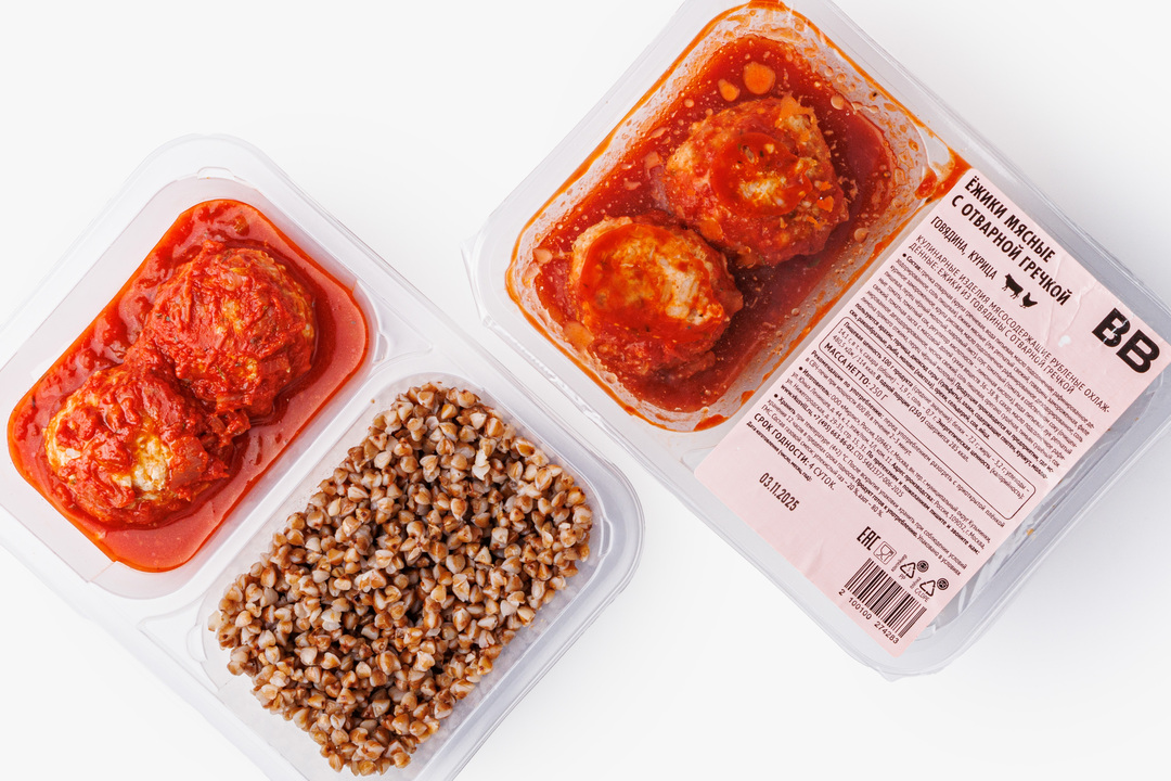 

Ежики ВкусВилл мясные с отварной гречкой 250 г