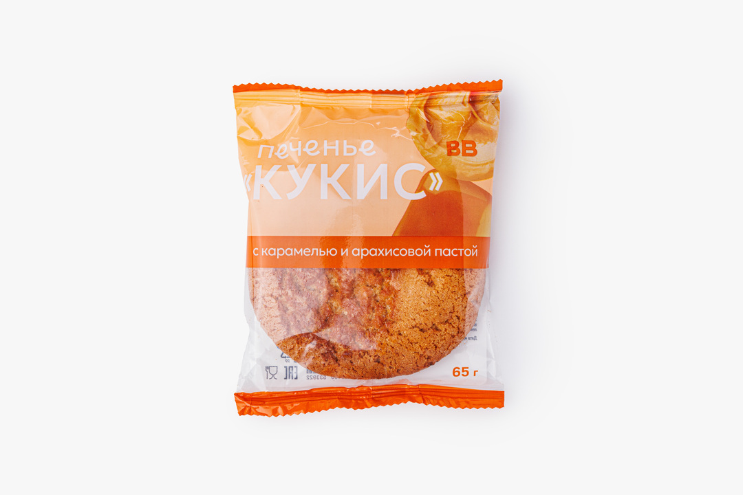 

Кукис с карамелью и арахисовой пастой 65 г