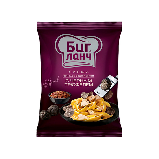 

Лапша Биг Ланч Цыпленок фрикасе с черным трюфелем 75 г