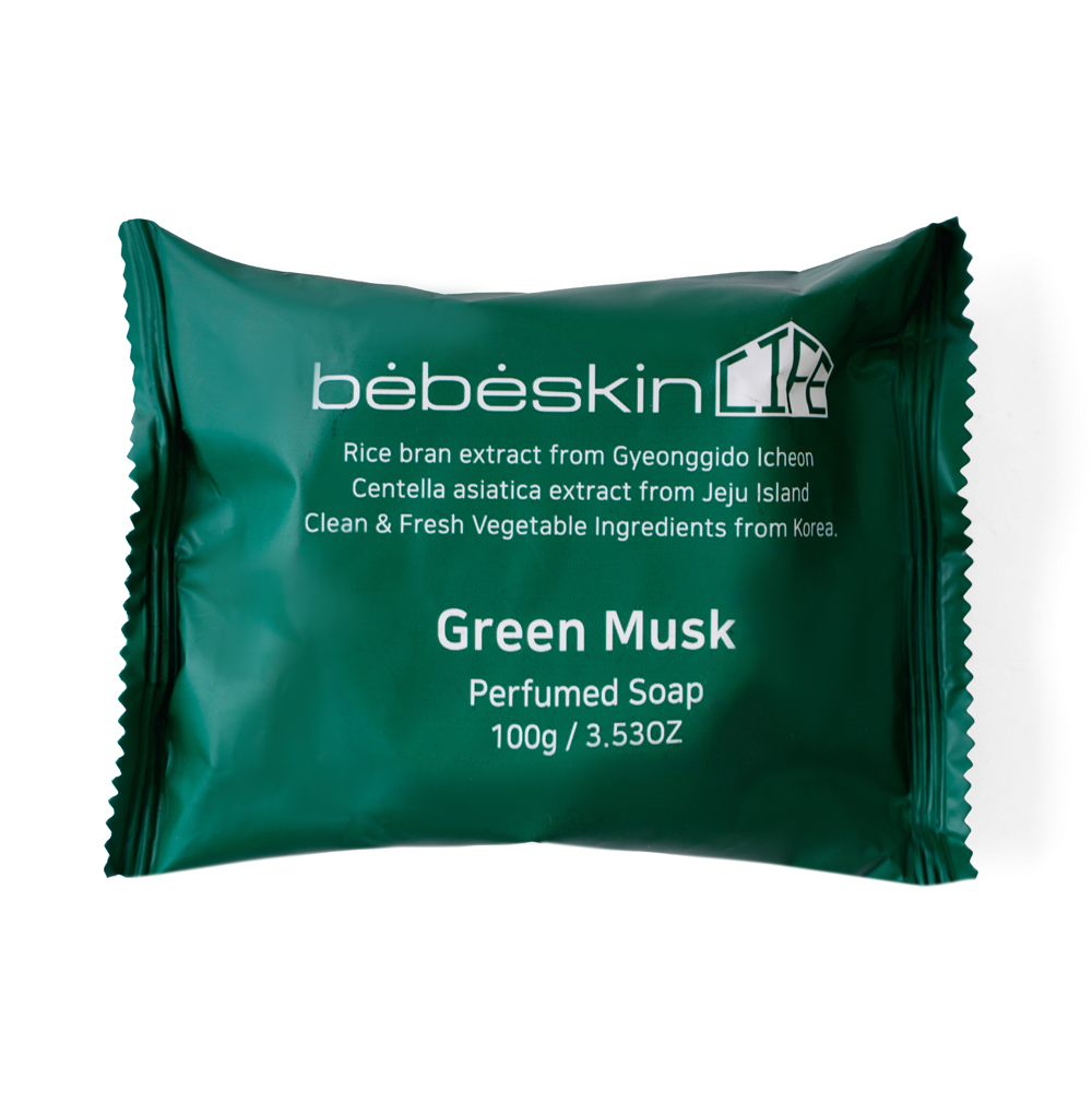 

Мыло туалетное Bebeskin Life кусковое парфюмированное Зеленый мускус 100 г