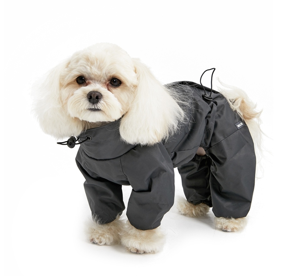 

Дождевик Muzzle демисезонный для мелких и средних пород собак, размер L, темно-серый