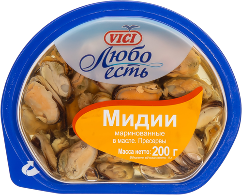 

Мидии Vici чилийские маринованные в масле 200 г
