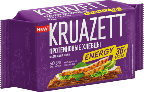 

Хлебцы Kruazett обогащенные белком с семенами льна 150 г