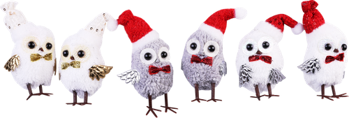 

Украшение елочное Homeclub Совушка в новогоднем колпаке 11 см 1 шт. в ассортименте